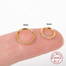 Aide 2020 Frau Ohrringe 925 Sterling Silber Huggies Pendientes Kristall Knorpel Hoop Ohrring Ohr Knochen Ohrläppchen Piercing Schnalle