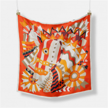 53cm Woman Scarf Shawl 100% Twill Silk Scarf Square Scarf Geometric Zebra Neckerchief Bandana Headband Hijab Scarves & Wrap