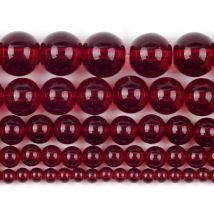 Großhandel Granat Rot Glas Kristall Stein Perlen Runde Lose Spacer Für Schmuck Machen 4/6/8/10/12mm DIY Armband Halskette