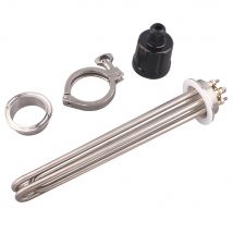 DERNORD 2 Inches Tri-Clamp Brewing Heating Element SUS304 3/4.5/6/9/12kw Immersion Water Tubular Electric Heater 220V 380V