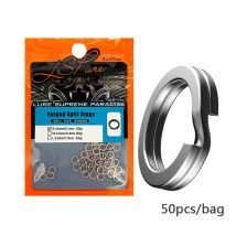 LSP Fishing Split Rings 50PCS/Pack Stainless Steel Snap Double Loop Connecter Heavy Duty Forged Swivel Fishing Accessories