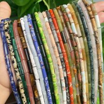 4x13mm Naturstein Säule Rohr Meeressediment Aquamarine Achate Quarz Jade Tigerauge Perlen für Schmuck Machen diy Armband