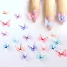 20-50PCS Chiffon Tüll Schmetterling Flügel Nagel Kunst Handwerk Dekorative Zubehör DIY Ohrring Halskette Handgemachte Ornament Material