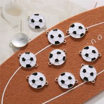10 teile/los Neue Kreative Fußball Legierung Schwarz Weiß Farbe Charms Anschlüsse Für DIY Mode Ohrringe Halskette Schmuck Zubehör