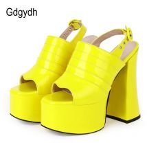 Gdgydh Große Größe 46 Frauen Plattform Schuhe Hohe Ferse Offene spitze Straße Stil Design Qualität