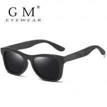 GM handgemachte Marke Holz polarisierte Sonnenbrille Frauen Männer Design Fahren Holz verspiegelte Farbtöne in runder Karton S1610B