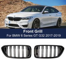 2PCS Auto Front Niere Grills Doppel Linie Slat Racing Grille Für BMW 6 Serie GT G32 630I 640I 640I
