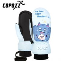 COPOZZ Kinder-Skihandschuhe, 3M Thinsulate Winter, warm halten, Fingerhandschuhe, niedliche Cartoon-wasserdichte, ultraleichte Snowboard-Handschuhe