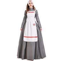 Umorden Historisches Bürgerkrieg Viktorianisches Krankenschwesterkostüm Uniform Die Dame mit der Lampe Cosplay Purim Halloween Fantasia Dress Up