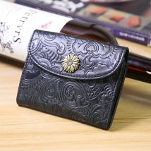 Fahion Women wallet Genuine Leather Short Wallet Cion Purses Holders  Mini Wallet Card Holder
