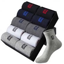 20 piezas = 10 pares de calcetines de hombre de alta calidad de algodón transpirable absorbente de sudor tubo medio calcetines negros desodorante calcetín de regalo para hombres de negocios