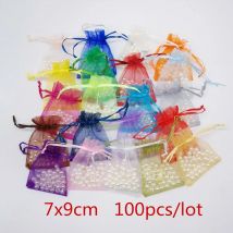 100 stücke Geschenk Beutel 7x9cm Kleine Organza Geschenk Taschen Für Verpackung Display Lagerung Tasche Beutel Hochzeit Schmuck weihnachten Geschenk Tasche Diy