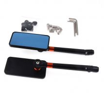Universal CNC Aluminum Motorcycle Handlebar Rear View Mirrors Blue Anti-glare Mirror for Yamaha Suzuki Scooter