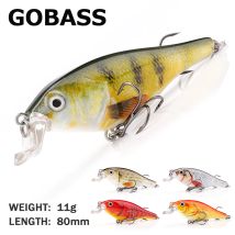 GOBASS Fishing Equipment Rattlins For Fishing Wobblers For Trolling Pike Lure Crankbait 80mm 11g Artificial Bait Jerkbait Minnow