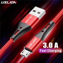 Kabel USLION 3A Micro USB do szybkiego ładowania kabla USB do Samsung S6 Xiaomi Redmi Android Micro usb kabel do telefonu komórkowego czerwony