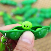 Kreativer Schlüsselanhänger Kawaii Squishy Peas In A Pod Schlüsselanhänger Edamame Schlüsselanhänger Niedliches Mochi Bean Fidget Toy Geschenk