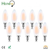 Hcnew Vintage E14 LED dimmerabile lampadina a candela glassata C35 E14 220V 4W 6W bianco caldo 2700K lampadine a filamento lampada per lampadario