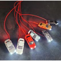 5Pcs Model Car with Lamp Miniature Vehicle 12V Railway Train Layout Landscape HO/N Scale Toy GIfts 1:75 1:87 1:100 1:150 1:200