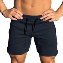 Pantalones cortos de algodón para hombre, Shorts informales, lisos, para gimnasio, Fitness, playa, empalmados