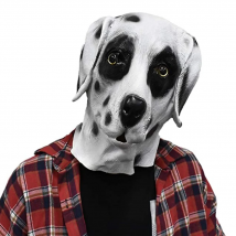 Latex Animal Dog Mask, Dalmatian Dog Mask Spotty Pet Halloween Costume Party Carnival Mask