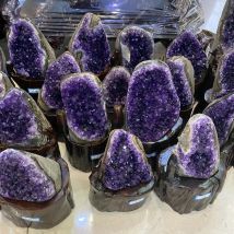 Natürlicher Amethyst-Geoden-Quarz-Cluster, Kristallprobe, Energieheilung (ohne Basis)
