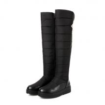 SGESVIER 2025 high quality down warm snow boots women platform thigh high boots ladies zipper winter shoes over the knee boots