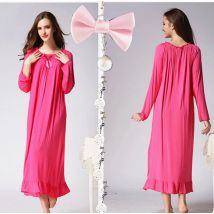 Frühling Und Herbst frauen Langarm Rundhals Pullover Nachthemd Baumwolle Lose Beiläufige Lange Prinzessin Stil Zu Hause Kleidung