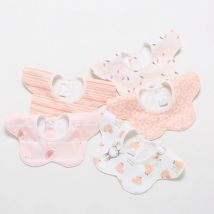 5Pcs/Lot Baby Bibs Waterproof Round 360 Degree Rotation Saliva Towel Infant Feeding Apron Newborn Stuff Wholesale