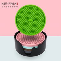 Verdickte Raute Gitter Silikon Untersetzer Slip Isolierung Trinken Tasse Matte Mit Tablett Halter Hause Dekoration Desktop Schutz Pad
