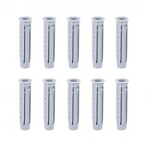 sourcing map 100 pz 6mmX30mm Tubo di Espansione in Plastica Colonna Ancoraggio in Calcestruzzo Spina a Muro Grigio per Giardino Domestico Applicazione Fai da Te