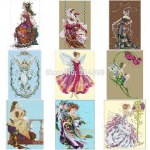 Fee Engel 2 Muster gezählt Kreuz stich 14ct DIY Großhandel chinesische Kreuz stich Kits Stickerei Handarbeiten Sets Wohnkultur