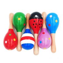 1Pc 12x4cm Infant & Kleinkinder Holz Sand Hammer Holz Maraca Rasseln Sand Hammer Kinder Musical Party favor Kind Baby Shaker Spielzeug
