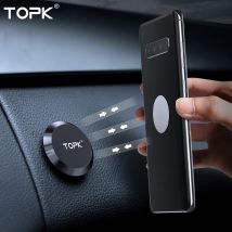TOPK Magnetyczny uchwyt samochodowy na telefon Stojak na telefon komórkowy na deskę rozdzielczą
