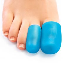 2 pezzi blu morbidi protezioni per le dita dei piedi in silicone borsite sollievo dal dolore maniche delle dita dei piedi cappucci prevenire calli calli vesciche strumento per la cura del piede Z66301