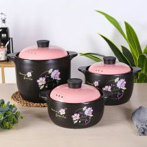 Keramik Auflauf Japanischen Rosa Gelb 1,6-6L Runde Mehrere Größe Kochen Suppe Topf Haushalt Küche