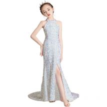 Abito da sera per ragazze bambini abiti eleganti abiti da festa di compleanno per adolescenti abiti da sirena per bambini abiti con paillettes Sexy cuciture