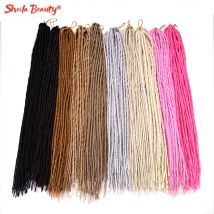 Weichen Dreadlocks Synthetische Haar Extensions 22 "Ombre Häkeln Zöpfe Einzel Twist Enden Furcht Flechten Haar für Frauen Rosa Braun