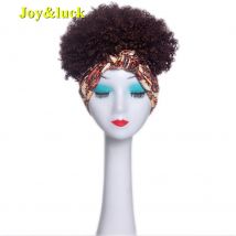 Joy&luck Flauschige Stirnband-Perücke, synthetische Turban-Kopf-Perücke, lockiges Haar, Perücken für Frauen, Wickelperücke