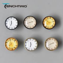TENCHTWO Messing Kristall Uhr Vintage Möbel Griffe für Küche Kleiderschrank Dressing Schrank Schublade Knöpfe Und Wand Kleidung Haken
