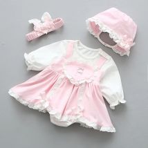 Neugeborenen Baby Mädchen Tutu Kleid für Geburtstag Bogen Lange Hülse Frühling Spitze Mädchen Kleider & Hut Prinzessin Kleidung Set