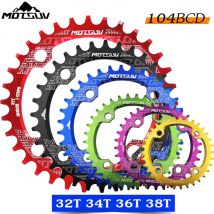MOTSUV 104BCD Rundes schmales breites Kettenblatt MTB Mountainbike Fahrrad 104BCD 32T 34T 36T 38T Kurbelgarnitur Zahnplatte Teile 104 BCD