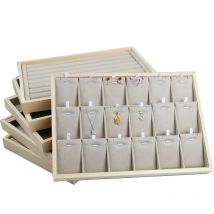 Wooden Green/Unqiue Beige Vevlet Case Necklace Organizer Jewlery Packaging Gift Box Ring Earring Holder Bracelet Stand Wholesale