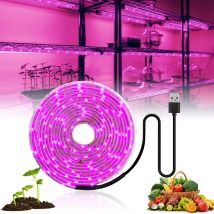 LED-Wachstumslicht, volles Spektrum, 5 V, USB-Wachstumslichtstreifen, 2835, LED-Phyto-Lampen für Pflanzen, Gewächshaus, Hydrokultur, Wachstum, 0,5 m, 1 m, 2 m, 3 m