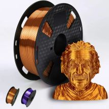 3D-Drucker-Filament-Seide, PLA, 1,75 mm, 250 g/500 g/1 kg, metallisches Gefühl, glänzendes 3D-Druckmaterial, Lila/Kupfer-Filament, Gold, Silber