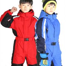 Im freien Ski Anzug Kinder einteiliges Kleidung Mädchen Snowboard Jacke Jungen Overall Winter Sport Skifahren Sets Kleidung Snowboarden