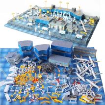 200Pcs Flugzeug Flughäfen Modell Spielzeug Figuren Vechile Flugzeug Spielset Flughafen Montiert Spielzeug für Kinder Kinder Jungen Geschenk