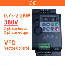 0,75 kW/1,5 kW/2,2 kW 1/2/3 PS 380 V VFD Wirtschaftlicher Frequenzumrichter Konverter