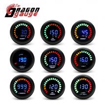 DRAGON GAUGE 52 mm Drehzahlmesser Voltmeter Boost Vakuum Luft-Kraftstoff-Verhältnis Wassertemperatur Öltemperatur Ölpresse EGT-Messgerät Passend für 12 V Auto