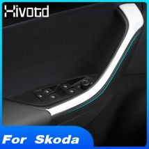 Hivotd Für Skoda Kodiaq Auto Zubehör Tür Armlehne Trim Streifen Aufkleber Streifen Auto Innenleisten Teile 2017-2020