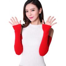 Mink Cashmere Arm Warmer Women Winter 40 50 60cm Knitted Oversleeves without Thumb Hole Raccoon Hair Y2k Warm Furry Mittens